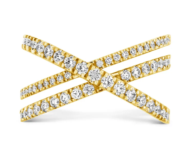 Eco-Friendly Sustainable Jewelry For Conscious Buyers Hearts On Fire Round Diamonds Fashion Ring in 18K Yellow Gold (.69ctw)